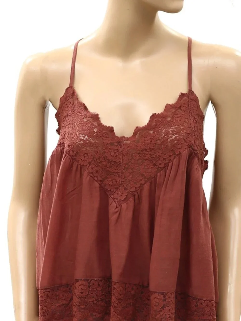 Intimately Free People Fiona Cami Blouse Top Tank Sleeveless Lace Slip S 288580
